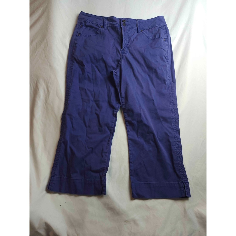 Bandolino Blu Capri Pants Womens 12 Purple Coastal Grandmillennial Clean Girl